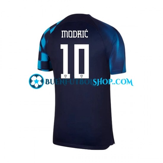 Camiseta de Fútbol Croacia Modric 10 World Cup 2022 Segunda Equipación Manga Corta Hombre