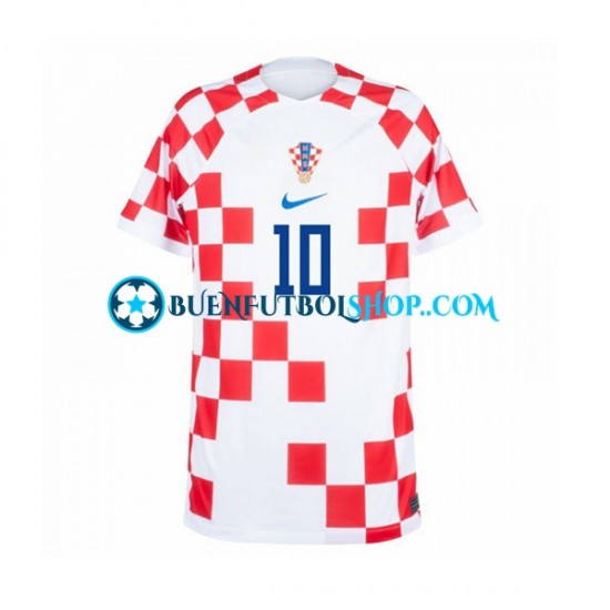 Camiseta de Fútbol Croacia Modric 10 World Cup 2022 Primera Equipación Manga Corta Hombre