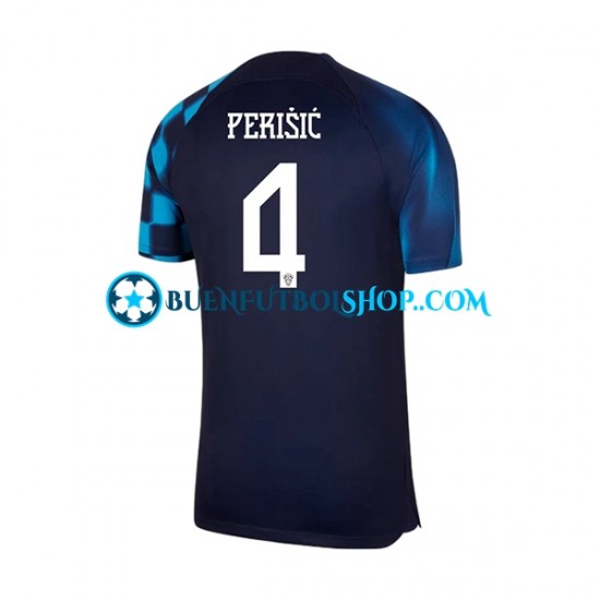 Camiseta de Fútbol Croacia Perisic 4 World Cup 2022 Segunda Equipación Manga Corta Hombre