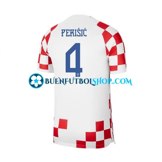 Camiseta de Fútbol Croacia Perisic 4 World Cup 2022 Primera Equipación Manga Corta Hombre