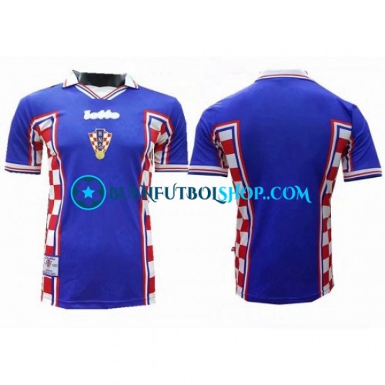 Camiseta de Fútbol Croacia Retro 1998 Segunda Equipación Manga Corta Hombre