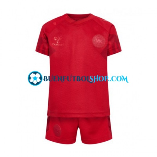 Camiseta de Fútbol Dinamarca World Cup 2022 Primera Equipación Manga Corta Niño