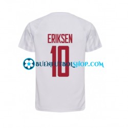 Camiseta de Fútbol Dinamarca Christian Eriksen 10 World Cup 2022 Segunda Equipación Manga Corta Hombre Camiseta de Fútbol Dinamarca Christian Eriksen 10 World Cup 2022 Segunda Equipación Manga Corta Hombre