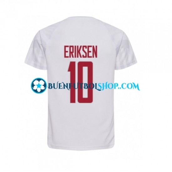 Camiseta de Fútbol Dinamarca Christian Eriksen 10 World Cup 2022 Segunda Equipación Manga Corta Hombre