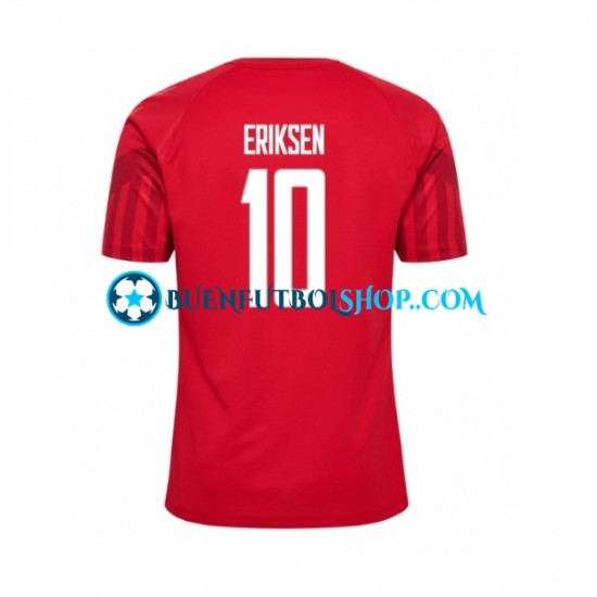 Camiseta de Fútbol Dinamarca Christian Eriksen 10 World Cup 2022 Primera Equipación Manga Corta Hombre