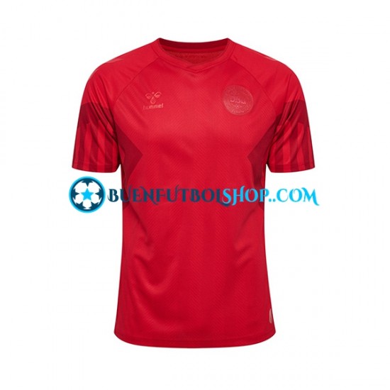 Camiseta de Fútbol Dinamarca World Cup 2022 Primera Equipación Manga Corta Hombre