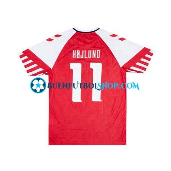 Camiseta de Fútbol Dinamarca Rasmus Hojlund 11 2023-2024 Primera Equipación Manga Corta Hombre