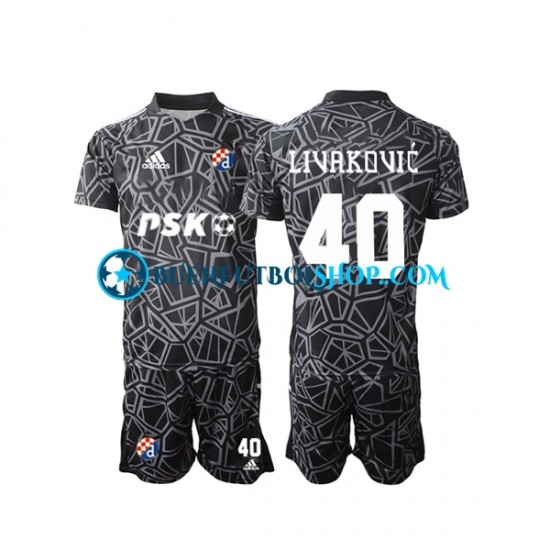 Camiseta de Fútbol Dinamo Zagreb Portero Livakovic 40 2022-2023 Primera Equipación Manga Corta Niño