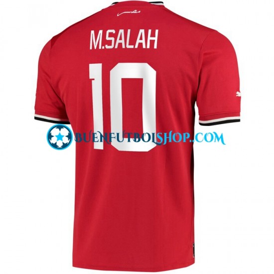 Camiseta de Fútbol Egipto M.Salah 10 2022 Primera Equipación Manga Corta Hombre