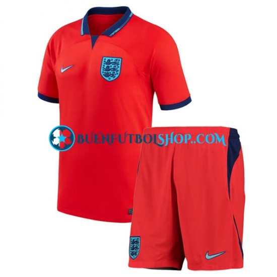 Camiseta de Fútbol Inglaterra World Cup 2022 Segunda Equipación Manga Corta Niño