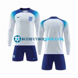 Camiseta de Fútbol Inglaterra World Cup 2022 Primera Equipación Manga Larga Niño Camiseta de Fútbol Inglaterra World Cup 2022 Primera Equipación Manga Larga Niño