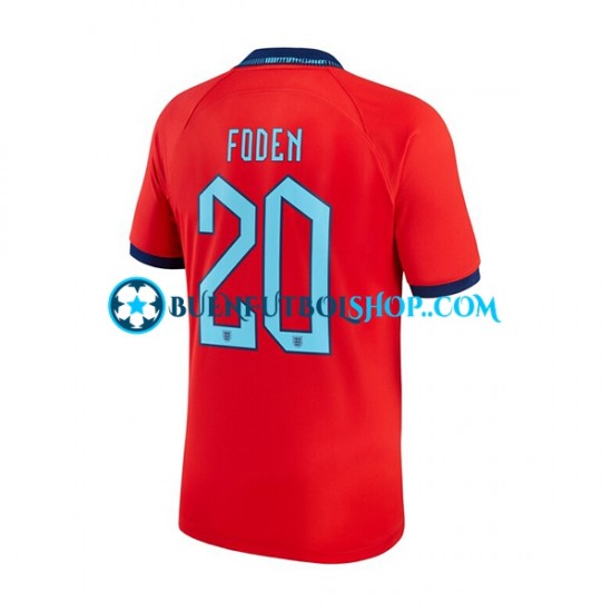 Camiseta de Fútbol Inglaterra Foden 20 World Cup 2022 Segunda Equipación Manga Corta Hombre