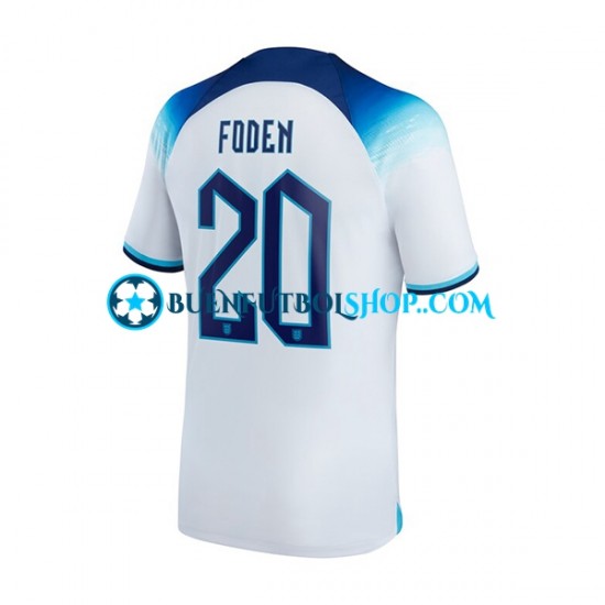 Camiseta de Fútbol Inglaterra Foden 20 World Cup 2022 Primera Equipación Manga Corta Hombre