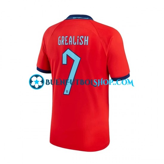 Camiseta de Fútbol Inglaterra Grealish 7 World Cup 2022 Segunda Equipación Manga Corta Hombre