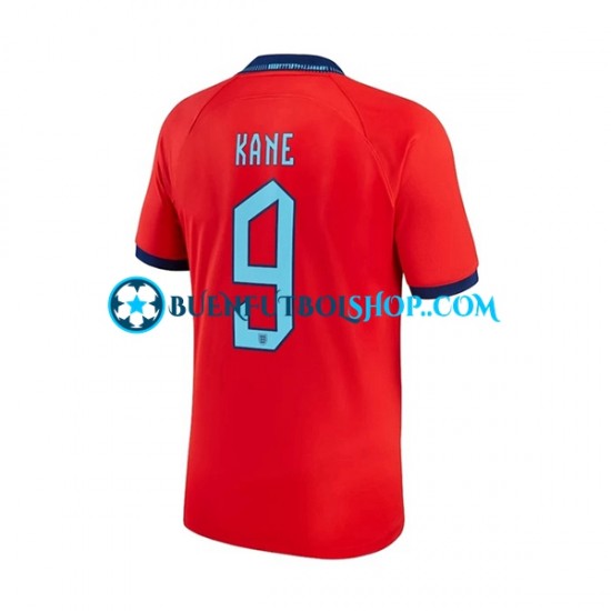 Camiseta de Fútbol Inglaterra Kane 9 World Cup 2022 Segunda Equipación Manga Corta Hombre