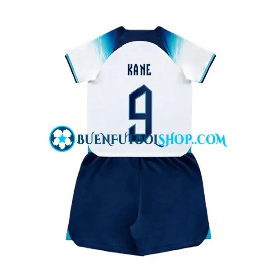 Camiseta de Fútbol Inglaterra Kane 9 World Cup 2022 Primera Equipación Manga Corta Niño