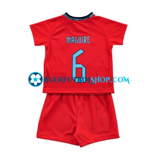 Camiseta de Fútbol Inglaterra Maguire 6 World Cup 2022 Segunda Equipación Manga Corta Niño