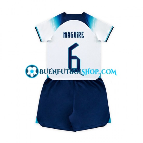 Camiseta de Fútbol Inglaterra Maguire 6 World Cup 2022 Primera Equipación Manga Corta Niño