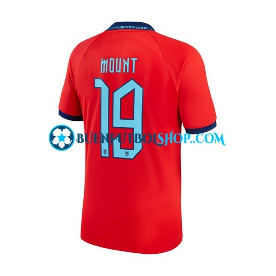 Camiseta de Fútbol Inglaterra Mount 19 World Cup 2022 Segunda Equipación Manga Corta Hombre