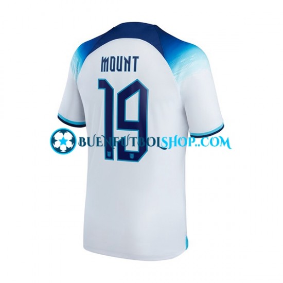 Camiseta de Fútbol Inglaterra Mount 19 World Cup 2022 Primera Equipación Manga Corta Hombre