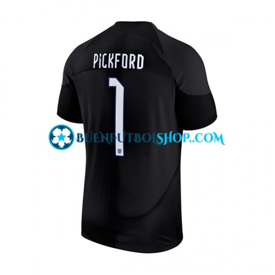 Camiseta de Fútbol Inglaterra Portero Pickford 1 World Cup 2022 Primera Equipación Manga Corta Hombre