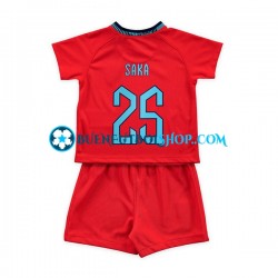 Camiseta de Fútbol Inglaterra Saka 25 World Cup 2022 Segunda Equipación Manga Corta Niño Camiseta de Fútbol Inglaterra Saka 25 World Cup 2022 Segunda Equipación Manga Corta Niño