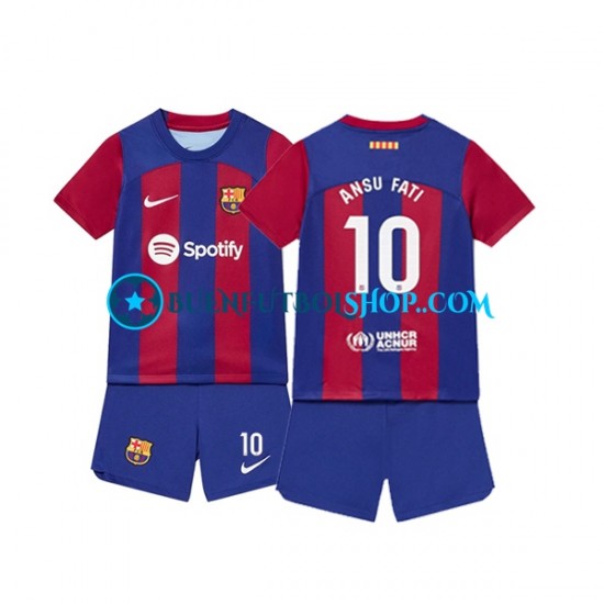 Camiseta de Fútbol FC Barcelona Ansu Fati 10 2023-2024 Primera Equipación Manga Corta Niño