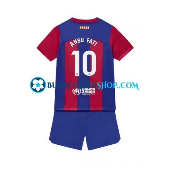 Camiseta de Fútbol FC Barcelona Ansu Fati 10 2023-2024 Primera Equipación Manga Corta Niño