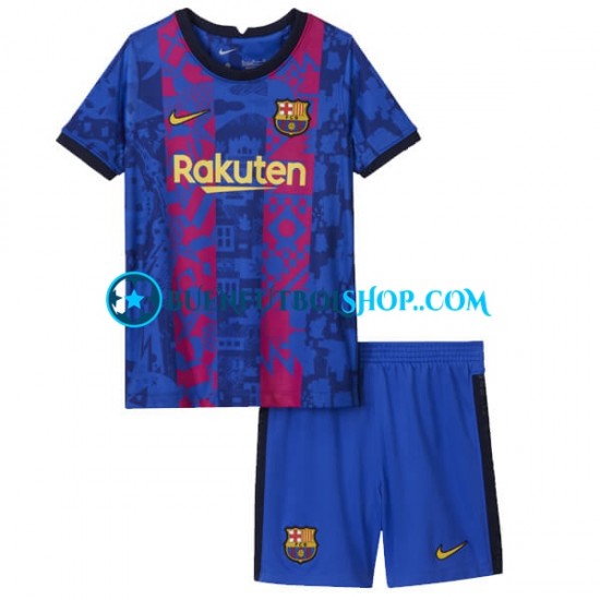 Camiseta de Fútbol FC Barcelona 2021-2022 Tercera Equipación Manga Corta Niño