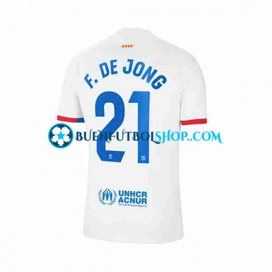 Camiseta de Fútbol FC Barcelona Frenkie de Jong 21 2023-2024 Segunda Equipación Manga Corta Hombre