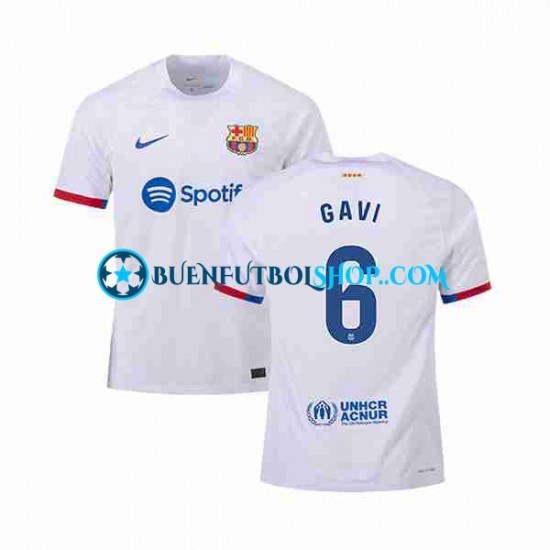 Camiseta de Fútbol FC Barcelona GAVI 6 2023-2024 Segunda Equipación Manga Corta Hombre