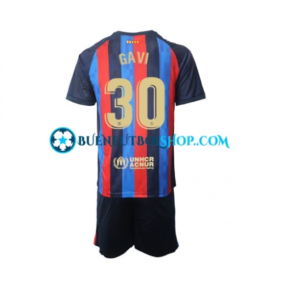 Camiseta de Fútbol FC Barcelona Gavi 30 2022-2023 Primera Equipación Manga Corta Niño