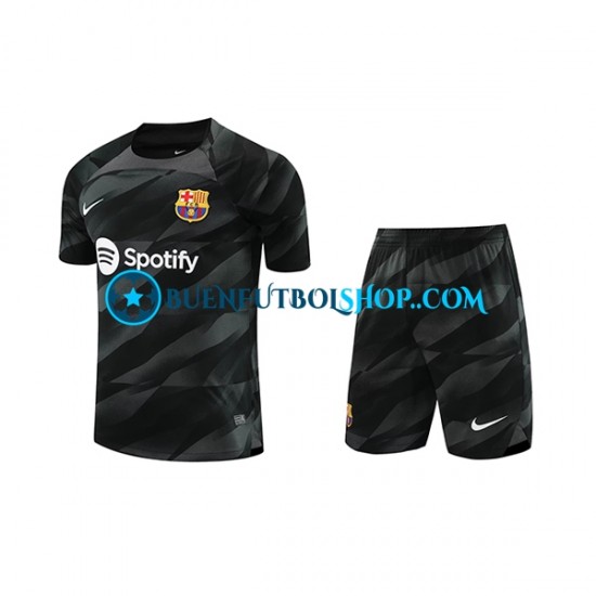 Camiseta de Fútbol FC Barcelona Portero 2023-2024 Segunda Equipación Manga Corta Niño