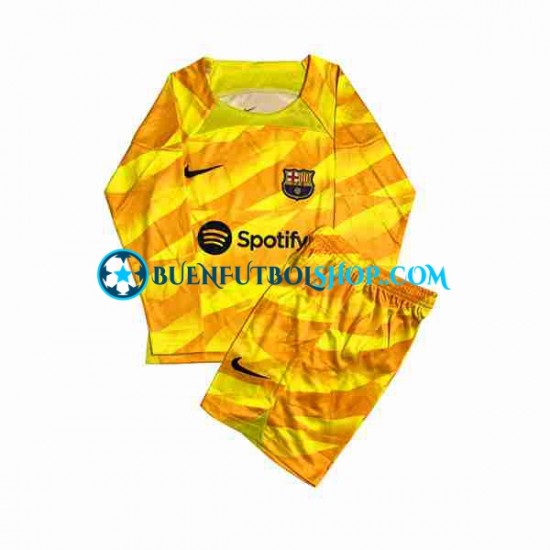 Camiseta de Fútbol FC Barcelona Portero 2023-2024 Cuarta Equipación Manga Larga Niño