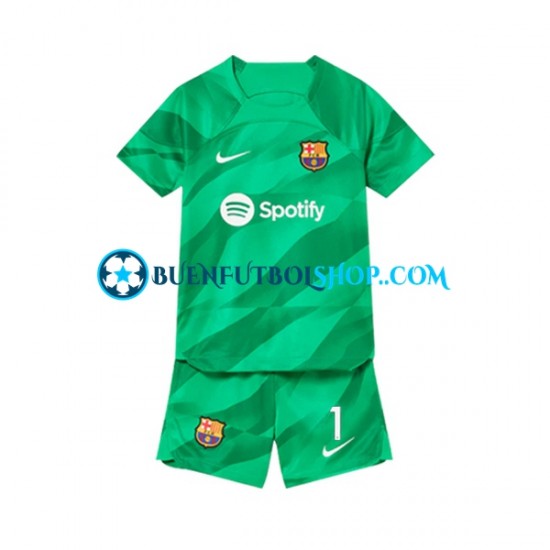 Camiseta de Fútbol FC Barcelona Portero Ter Stegen 1 2023-2024 Primera Equipación Manga Corta Niño