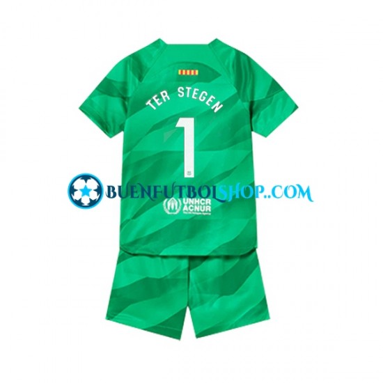 Camiseta de Fútbol FC Barcelona Portero Ter Stegen 1 2023-2024 Primera Equipación Manga Corta Niño