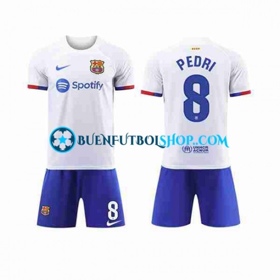 Camiseta de Fútbol FC Barcelona Pedri 8 2023-2024 Segunda Equipación Manga Corta Niño