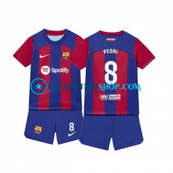 Camiseta de Fútbol FC Barcelona Pedri 8 2023-2024 Primera Equipación Manga Corta Niño