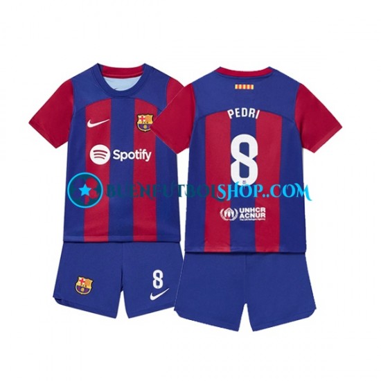 Camiseta de Fútbol FC Barcelona Pedri 8 2023-2024 Primera Equipación Manga Corta Niño