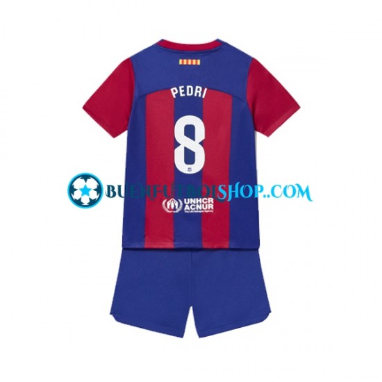 Camiseta de Fútbol FC Barcelona Pedri 8 2023-2024 Primera Equipación Manga Corta Niño