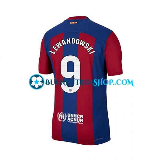 Camiseta de Fútbol FC Barcelona Robert Lewandowski 9 2023-2024 Primera Equipación Manga Corta Hombre