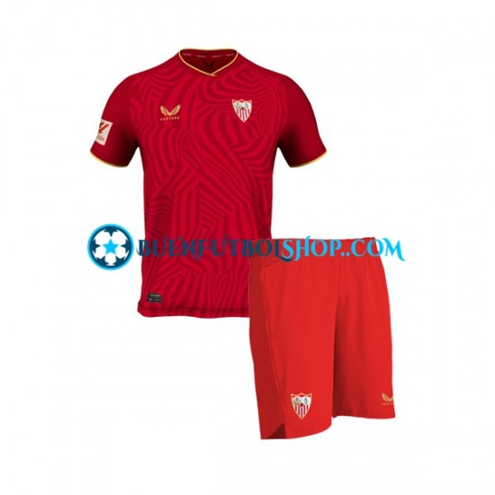 Camiseta de Fútbol Sevilla FC 2023-2024 Segunda Equipación Manga Corta Niño