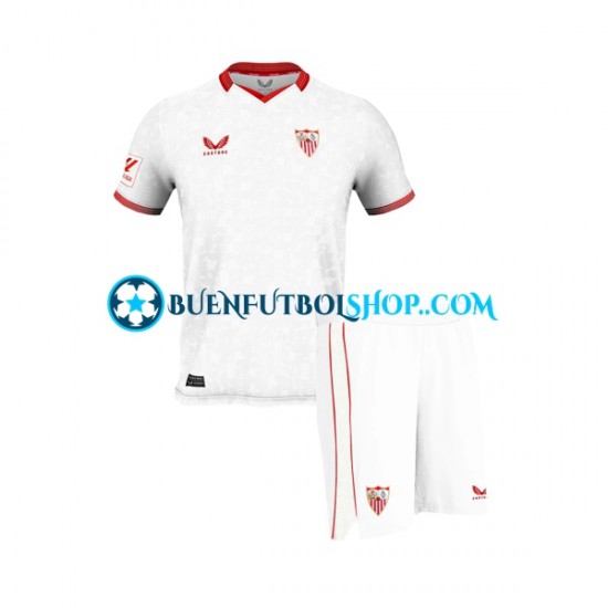 Camiseta de Fútbol Sevilla FC 2023-2024 Primera Equipación Manga Corta Niño