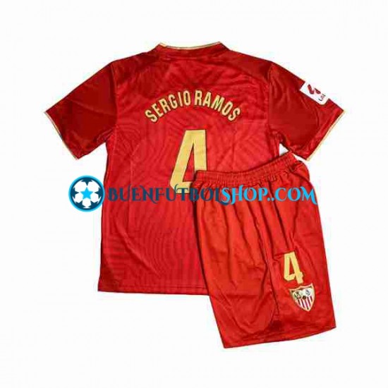 Camiseta de Fútbol Sevilla FC Sergio Ramos 4 2023-2024 Segunda Equipación Manga Corta Niño