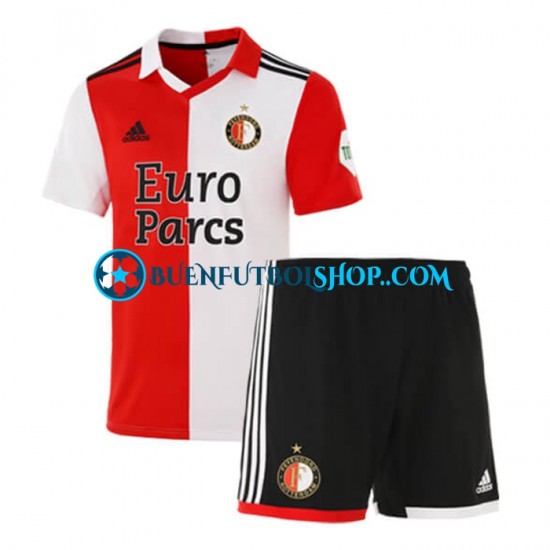 Camiseta de Fútbol Feyenoord Rotterdam 2022-2023 Primera Equipación Manga Corta Niño