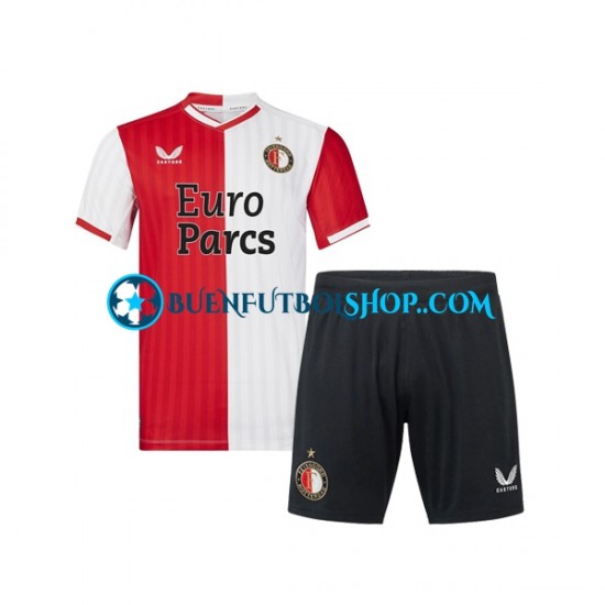 Camiseta de Fútbol Feyenoord Rotterdam 2023-2024 Primera Equipación Manga Corta Niño