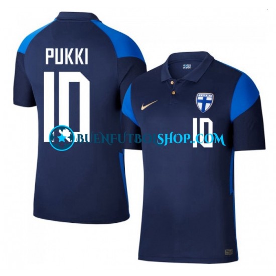 Camiseta de Fútbol Finlandia Teemu Pukki 10 Euro 2020 Segunda Equipación Manga Corta Hombre