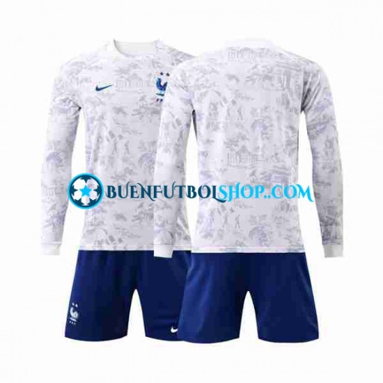 Camiseta de Fútbol Francia World Cup 2022 Segunda Equipación Manga Larga Niño