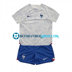 Camiseta de Fútbol Francia World Cup 2022 Segunda Equipación Manga Corta Niño