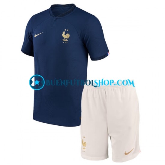 Camiseta de Fútbol Francia World Cup 2022 Primera Equipación Manga Corta Niño